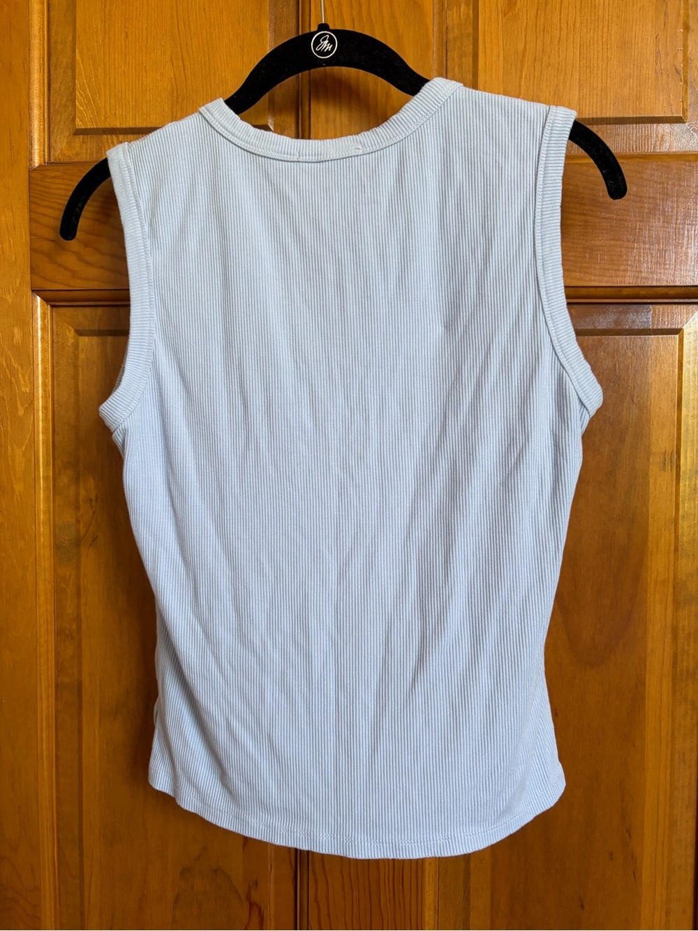 Pink Rose Light Blue Ribbed Button-Front Tank - Picture 3 of 4